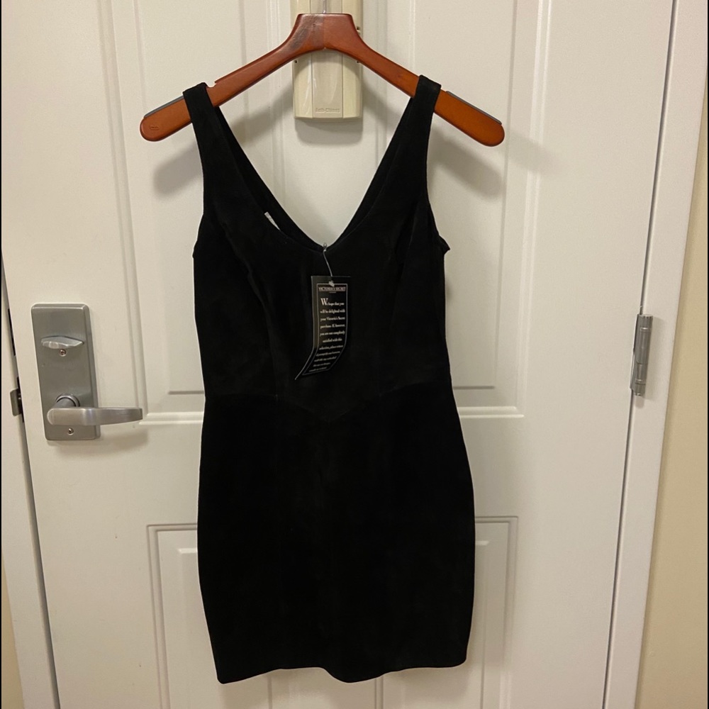 Victorias Secret Vintage Black Suede Dress